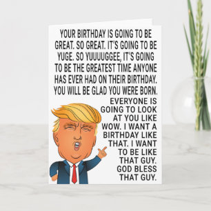 Funny Donald Trump Birthday Card