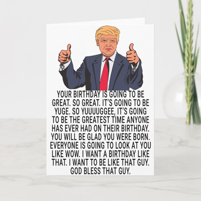 Funny Donald Trump Card Gift For Birthday (Front)