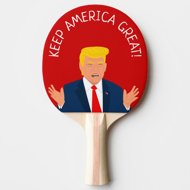Funny Donald Trump cartoon custom table tennis Ping Pong Paddle (Front)