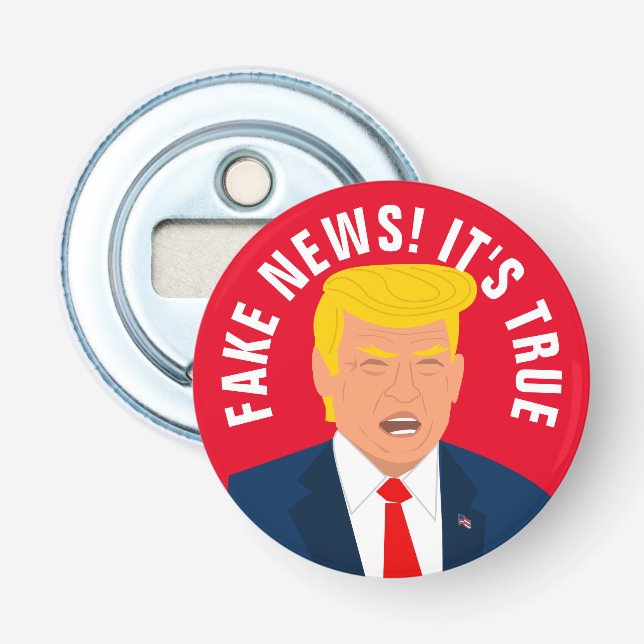 Funny Donald Trump cartoon quote magnetic beer Bottle Opener (Front)