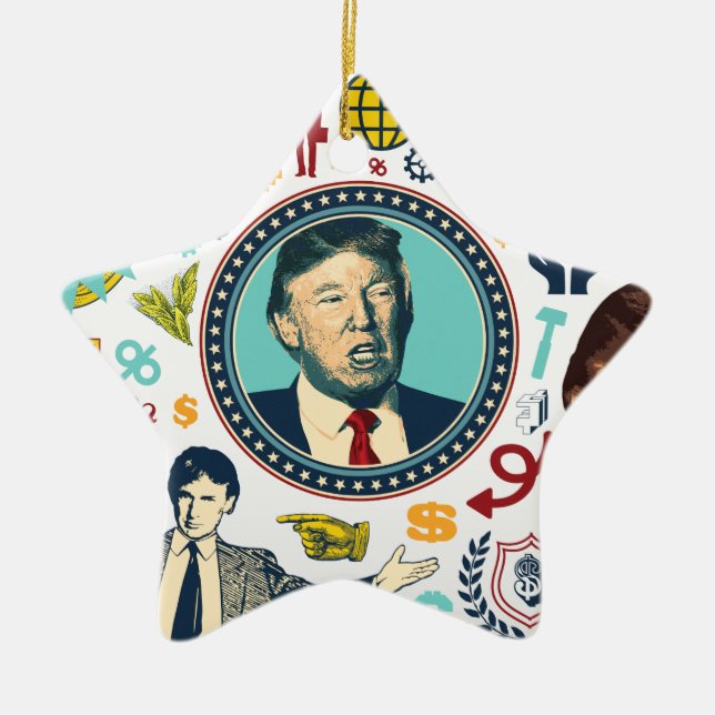 funny donald trump ceramic tree decoration (Front)