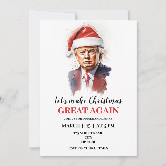 Funny Donald Trump Christmas invitation (Front)