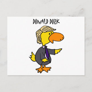 Funny Donald Trump Dork Political Cartoon Postcard
