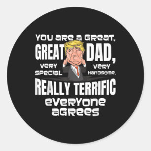 Funny Donald Trump Gifts For Dad Christmas Fathers Classic Round Sticker