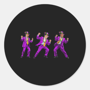 Funny Donald Trump Make Mardi Gras Great Again Fle Classic Round Sticker