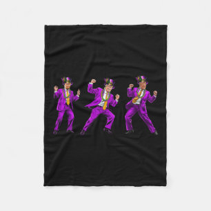 Funny Donald Trump Make Mardi Gras Great Again Fleece Blanket