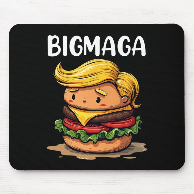 Funny Donald Trump Making French Fries Hamburger B Mouse Pad (Front)