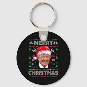 Funny Donald Trump Merry Christmas Family Ugly Swe Key Ring