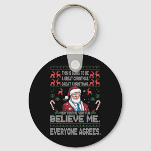 Funny Donald Trump Merry Christmas Xmas Pyjamas Ho Key Ring