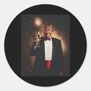 Funny Donald Trump Nye 2025 Party Make New Year Gr Classic Round Sticker