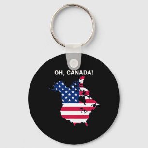 Funny Donald Trump Oh Canada Usa American Flag  Key Ring