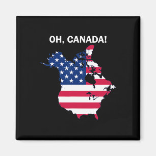 Funny Donald Trump Oh Canada Usa American Flag  Magnet