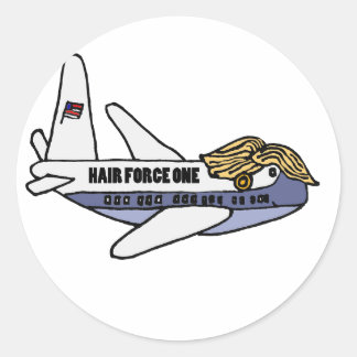 Funny Donald Trump Presidential Aeroplane Classic Round Sticker