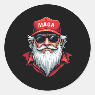 Funny Donald Trump Santa Claus Christmas Holiday 3 Classic Round Sticker