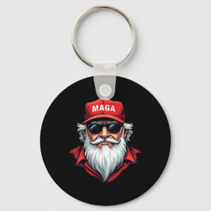 Funny Donald Trump Santa Claus Christmas Holiday 3 Key Ring