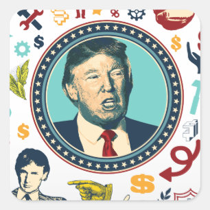 funny donald trump square sticker