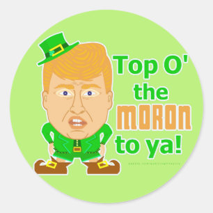 Funny Donald Trump St Patricks Day Leprechaun Classic Round Sticker
