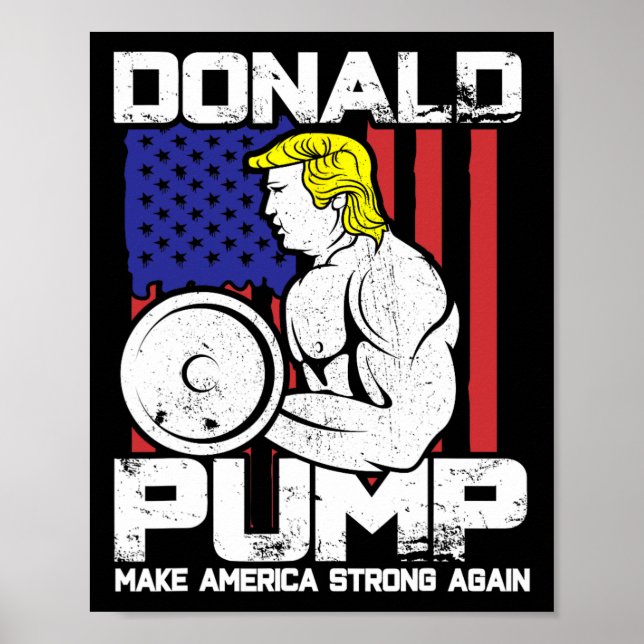 Funny Donald Trump Weight Lifting Workout Gym  Poster (Front)