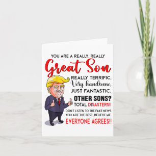 Funny Donald Trump Youre A Really Great Son _1 Card