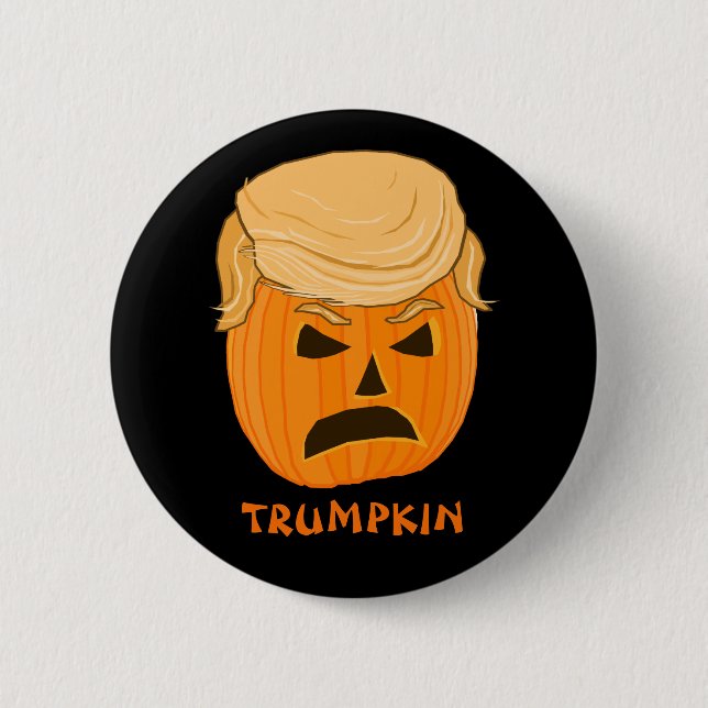 Funny Donald Trumpkin Pumpkin Jack-o-lantern 6 Cm Round Badge (Front)