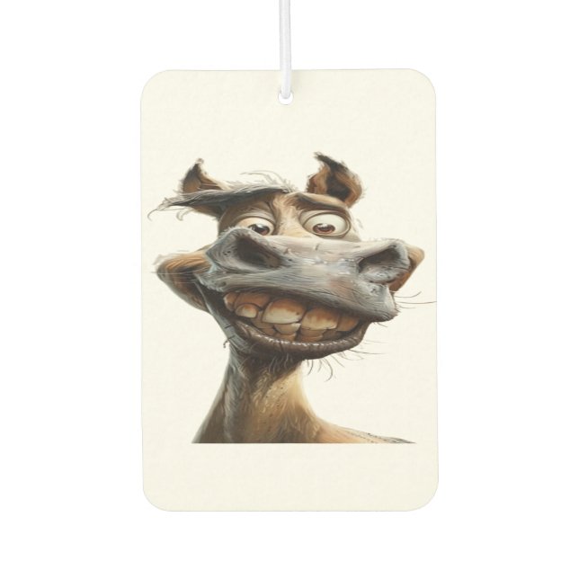 Funny donkey art design car air freshener (Front)