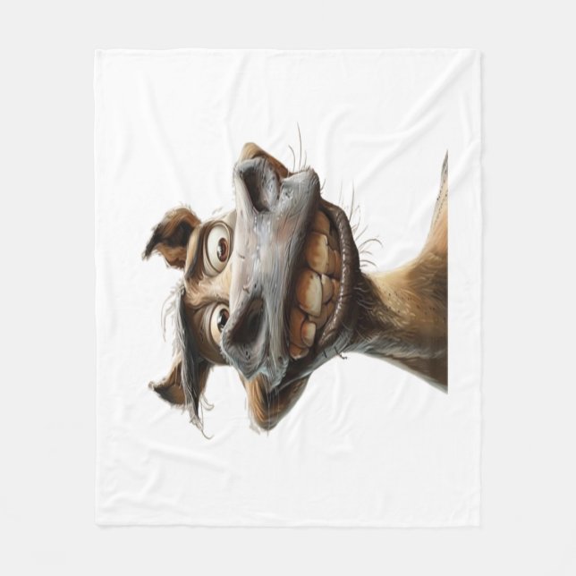 Funny donkey art design fleece blanket (Front)