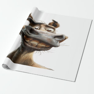 Funny donkey art design wrapping paper