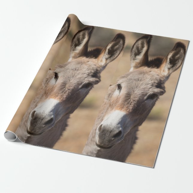 Funny Donkey Face Wrapping Paper (Unrolled)