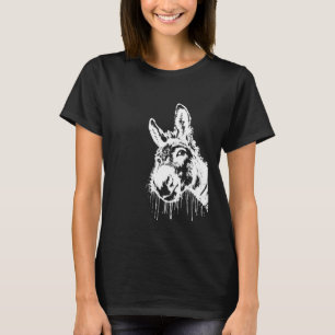 Funny Donkey Head Spray Paint Farm Art Animal Grap T-Shirt