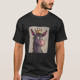 Funny Donkey with Crown for a Majestic Smile Outfi T-Shirt
