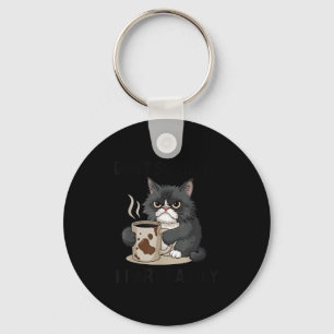 Funny Don't E Me I Fart Easily Black Cat Coffee Fa Key Ring