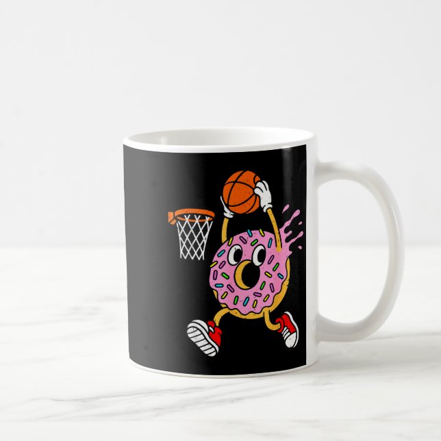 Funny Donut Dunking Basketball Doughnut Food Champ Coffee Mug (Right)