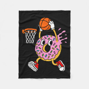 Funny Donut Dunking Basketball Doughnut Food Champ Fleece Blanket