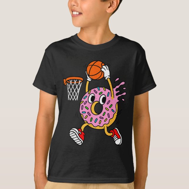Funny Donut Dunking Basketball Doughnut Food Champ T-Shirt (Front)