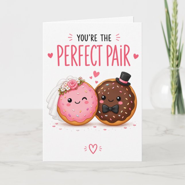 Funny Donut Wedding Card – Cute Food (Front)