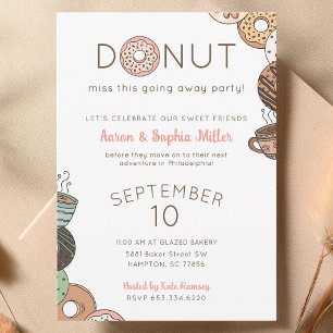Funny Donuts Farewell Party Invitation
