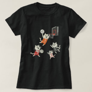 Funny doodle cats playing basketball T-Shirt