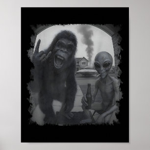 Funny Door Camera Men Women Sasquatch Ufo Bigfoot  Poster