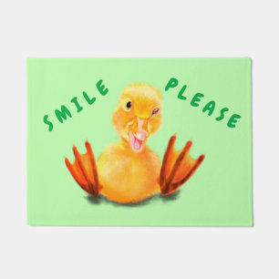 Funny Doormat Happy Duck Smile - Custom Text