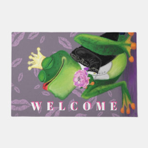 Funny Doormat with Frog Prince - Welcome