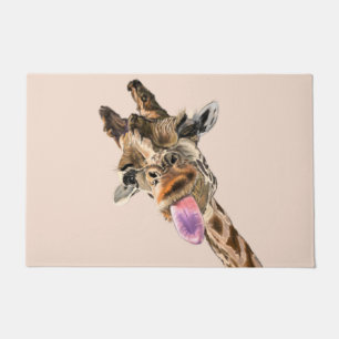 Funny Doormat with Playful Giraffe - Customisable