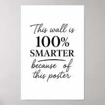 Funny Dorm Room Poster – “This Wall Is Smarter Now