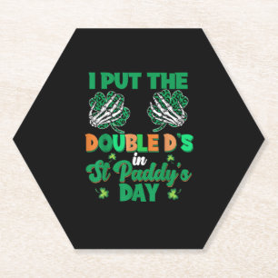 Funny Double Ds In St Paddys Day Patricks Shamrock Paper Coaster