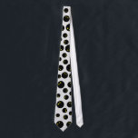 Funny double yellow dot squash ball pattern tie<br><div class="desc">Funny double yellow dot squash ball pattern neck tie. Cool neck tie for squash lover,  player,  sports coach,  trainer,  fan,  dad,  husband,  friend,  coworker,  boss etc. Black and white design with custom background colour. Fun Birthday gift idea for him.</div>