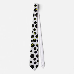 Funny double yellow dot squash ball pattern tie