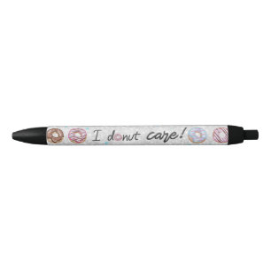 Funny Doughnut Care Black Ink Pen