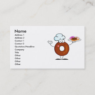 funny doughnut doughnut chef cartoon character business card
