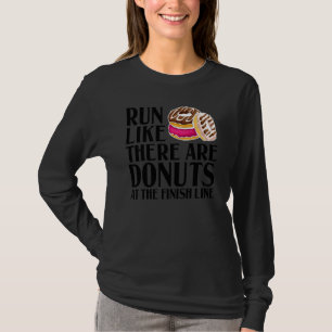 Funny Doughnut  For Men Women Cool Runner Sports D T-Shirt