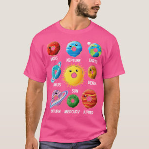 Funny Doughnut Planets Solar System Kids Astronomy T-Shirt