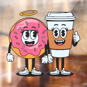 Funny Doughnut Shop Coffee and Doughnuts Together